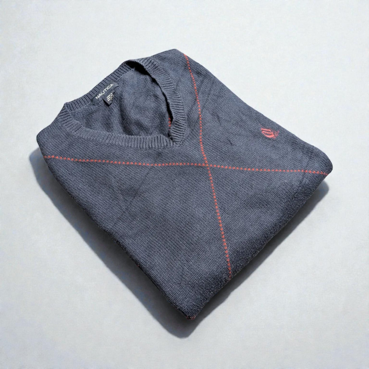 Nautica Vintage V-Neck Argyle Vest - XL