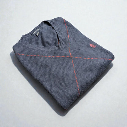Nautica Vintage V-Neck Argyle Vest - XL