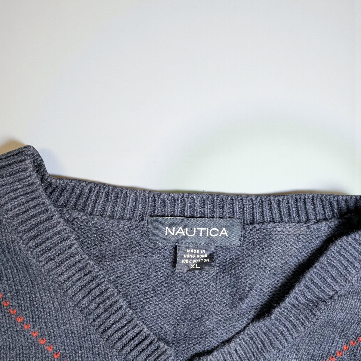 Nautica Vintage V-Neck Argyle Vest - XL