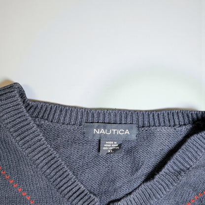 Nautica Vintage V-Neck Argyle Vest - XL