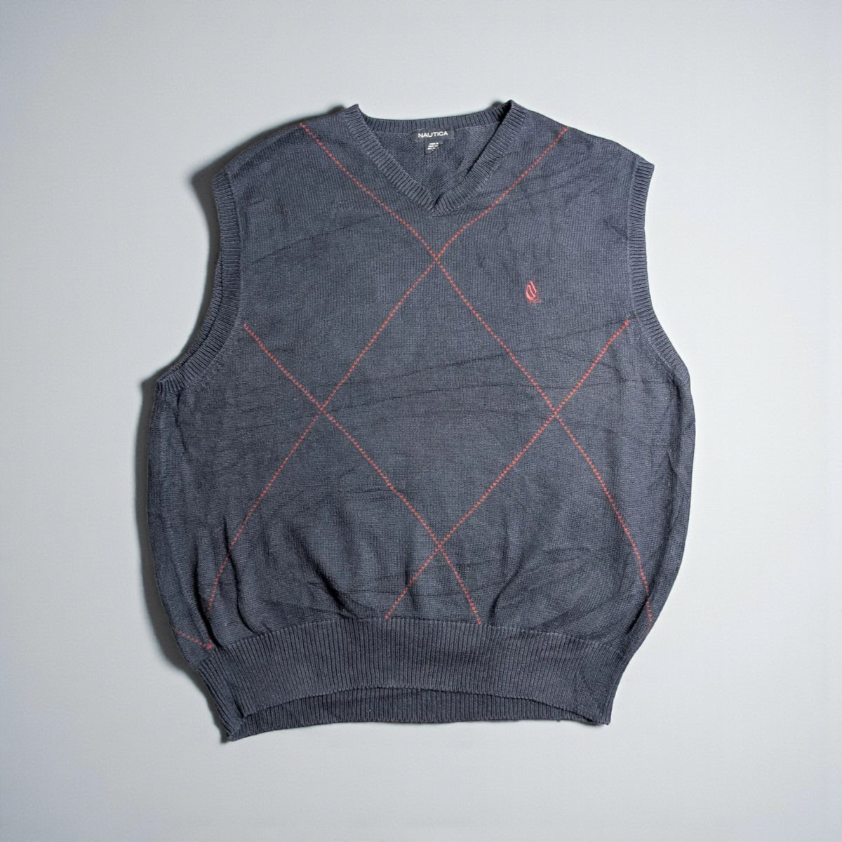 Nautica Vintage V-Neck Argyle Vest - XL