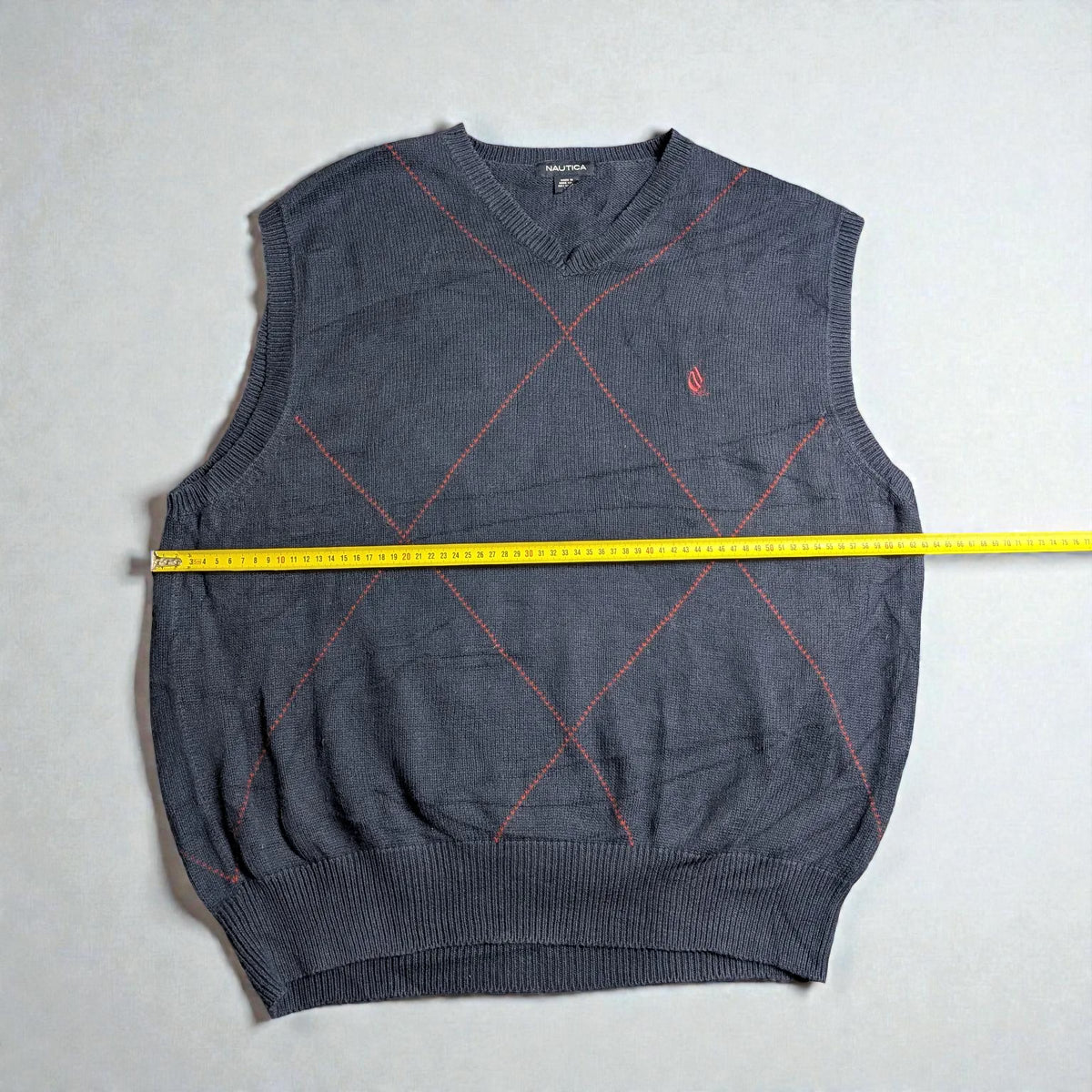 Nautica Vintage V-Neck Argyle Vest - XL