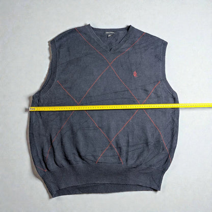 Nautica Vintage V-Neck Argyle Vest - XL