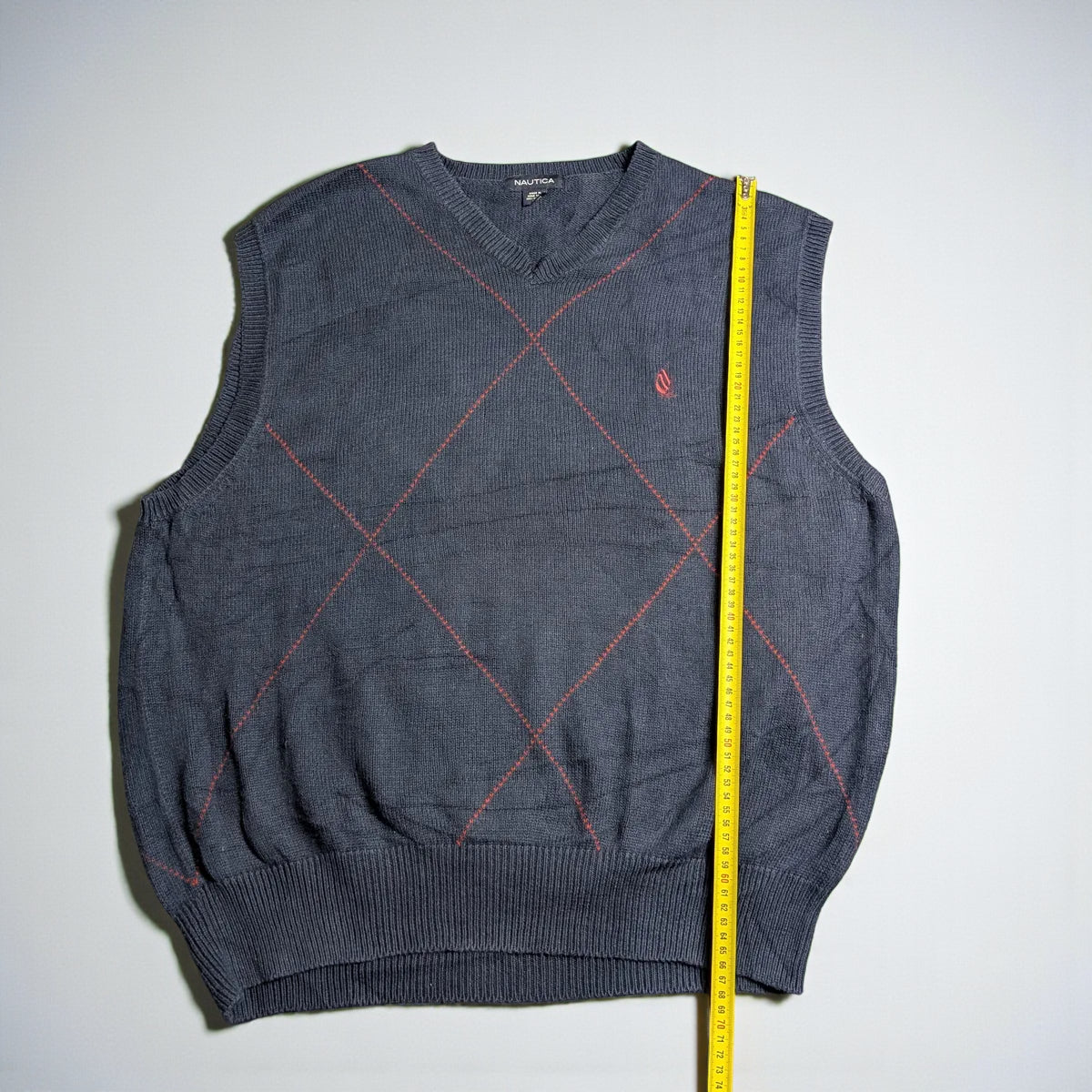 Nautica Vintage V-Neck Argyle Vest - XL
