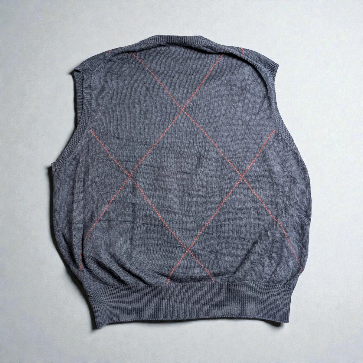 Nautica Vintage V-Neck Argyle Vest - XL