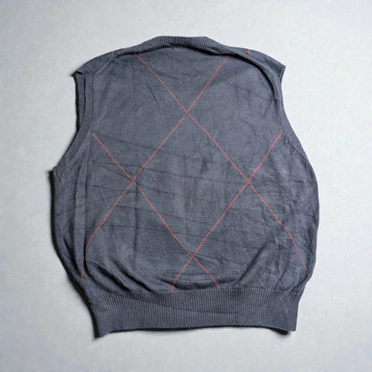 Nautica Vintage V-Neck Argyle Vest - XL