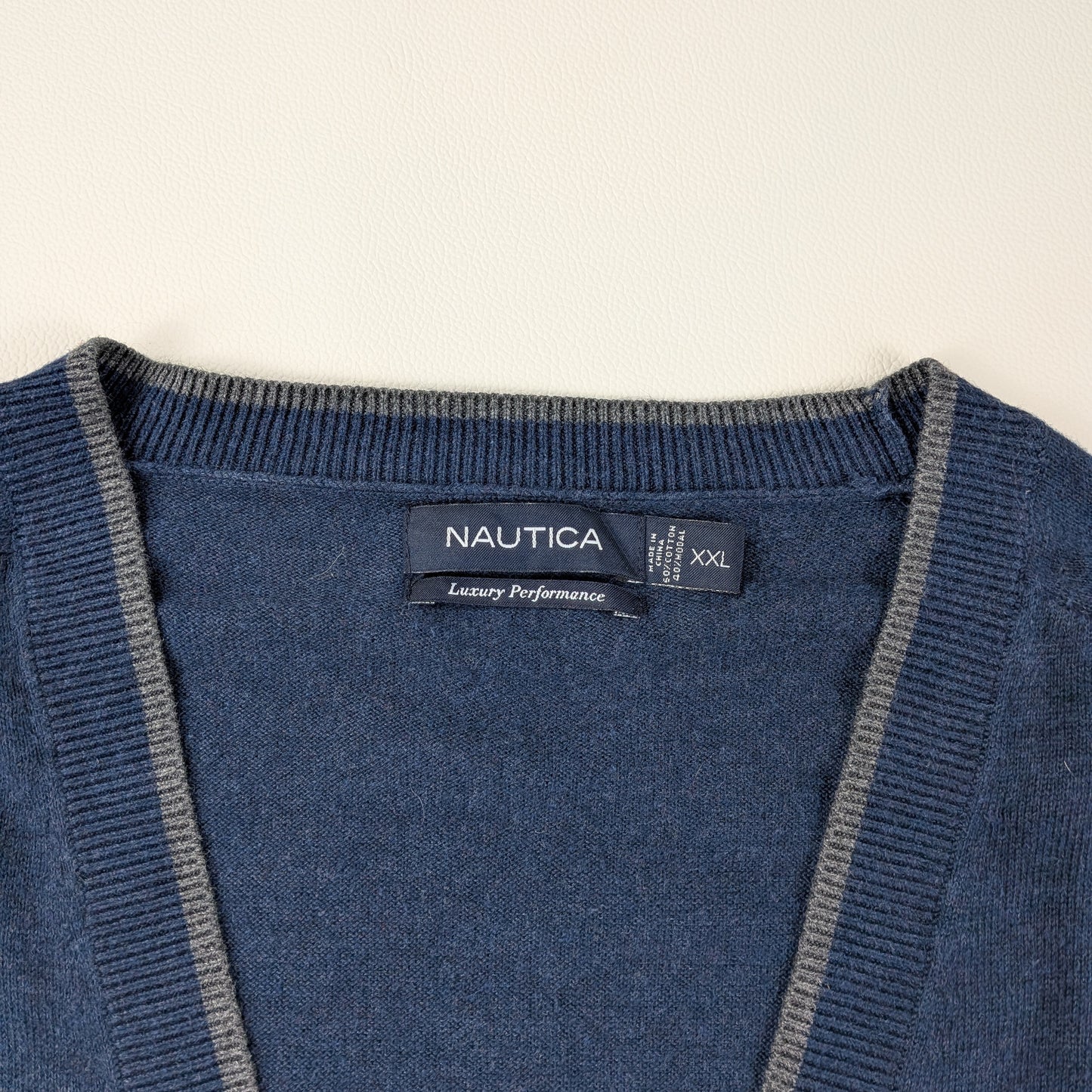 Cardigan Nautica vintage anni 90 oversize modal luxury - 2XL
