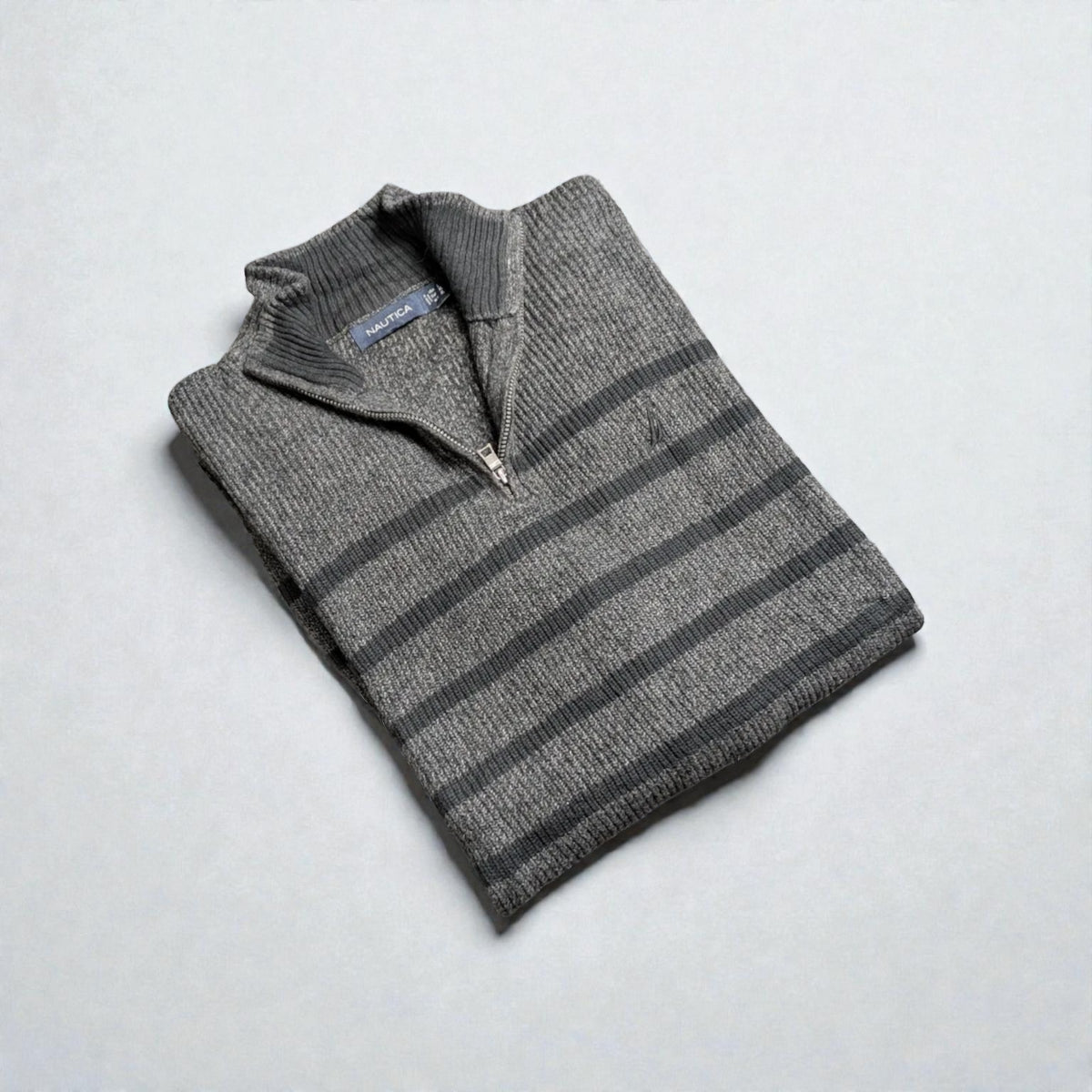 Maglione vintage Nautica in cotone con collo alto - L