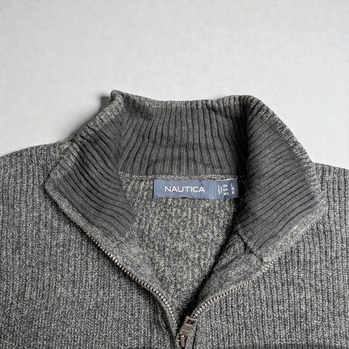 Maglione vintage Nautica in cotone con collo alto - L