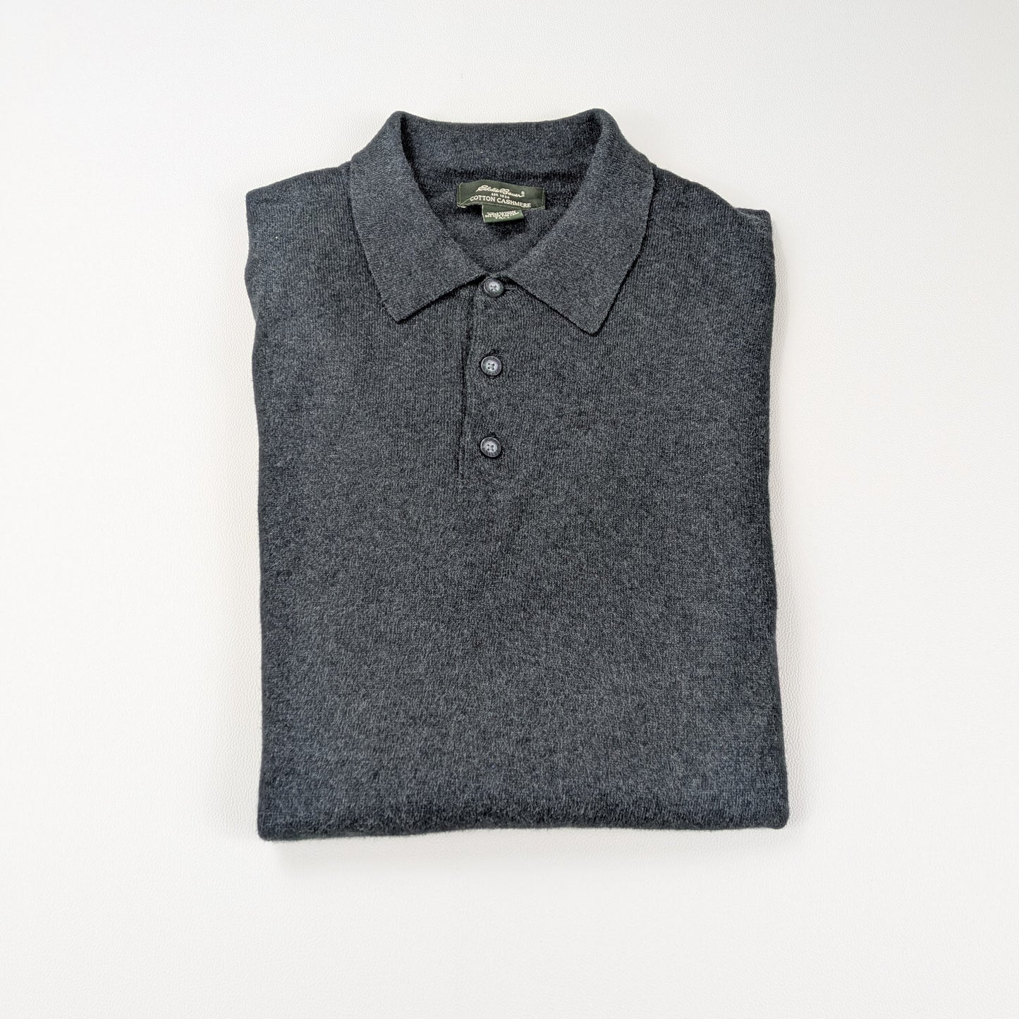 Maglione polo Eddie Bauer vintage anni 90 cotone cashmere - L Tall / XL