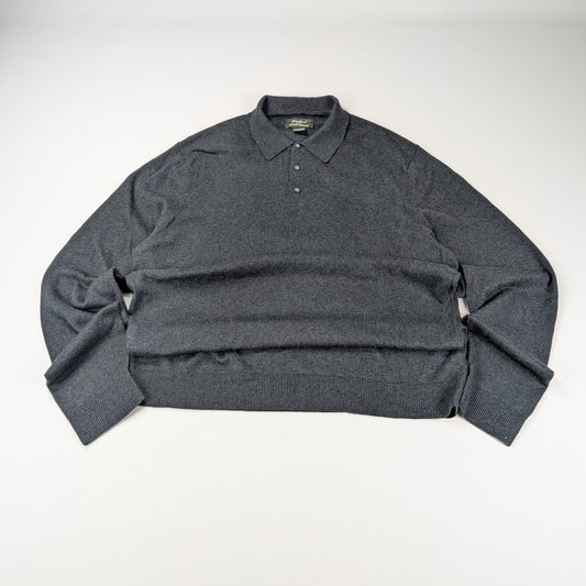 Maglione polo Eddie Bauer vintage anni 90 cotone cashmere - L Tall / XL