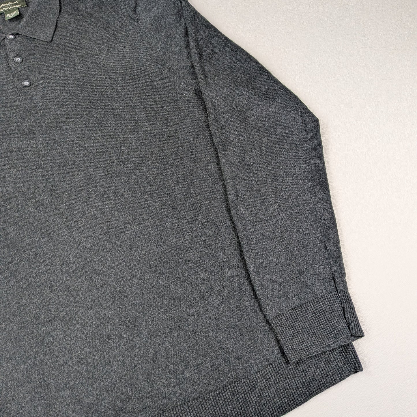 Maglione polo Eddie Bauer vintage anni 90 cotone cashmere - L Tall / XL