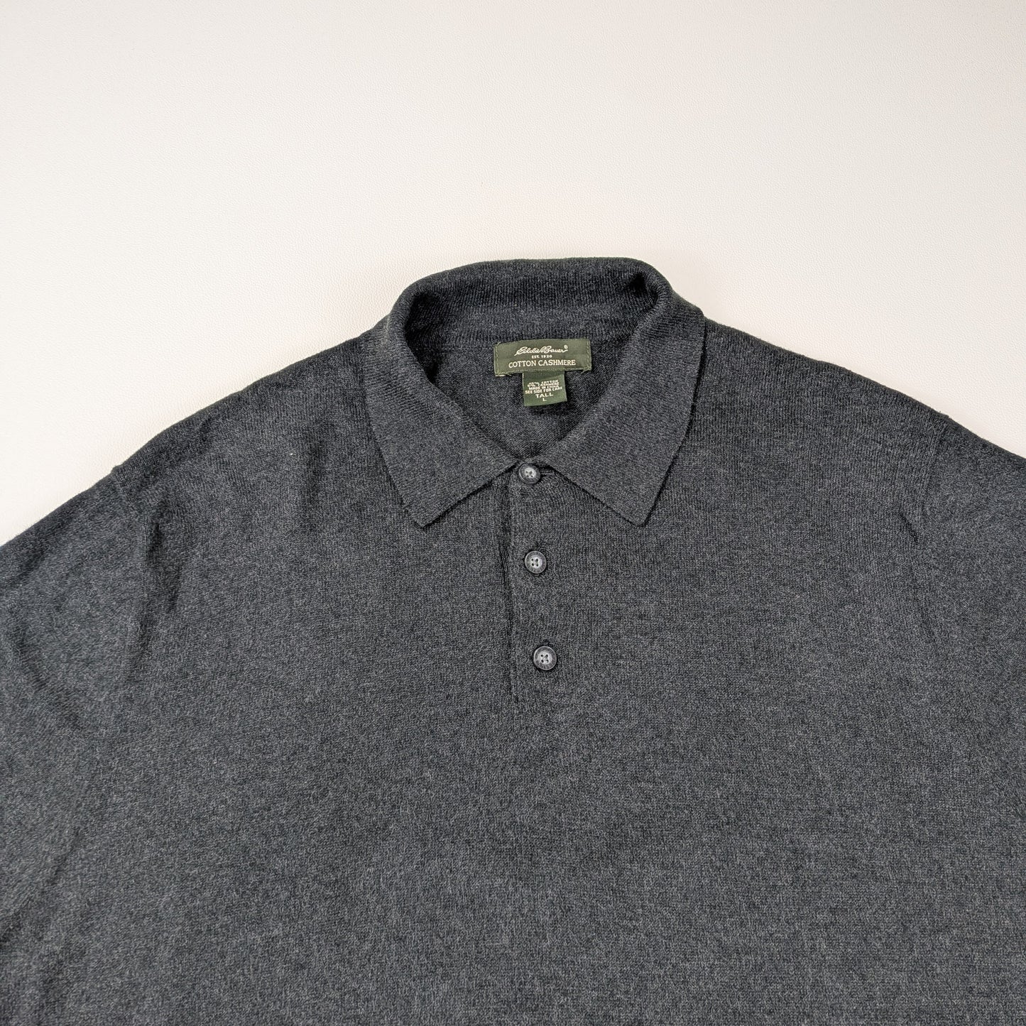 Maglione polo Eddie Bauer vintage anni 90 cotone cashmere - L Tall / XL