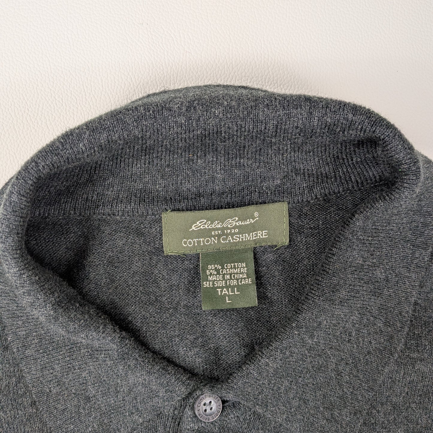 Maglione polo Eddie Bauer vintage anni 90 cotone cashmere - L Tall / XL