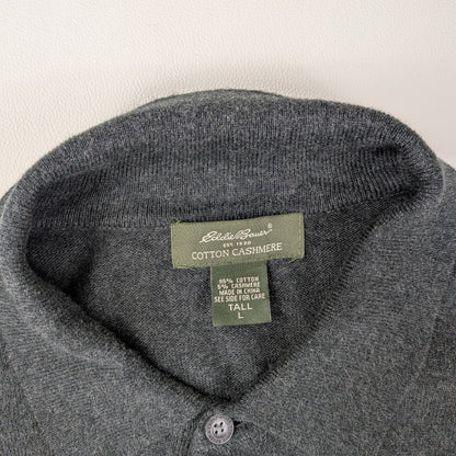 Maglione polo Eddie Bauer vintage anni 90 cotone cashmere - L Tall / XL