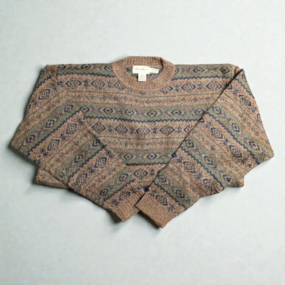 Maglione Eddie Bauer vintage lana tweed con neps - XL/2XL