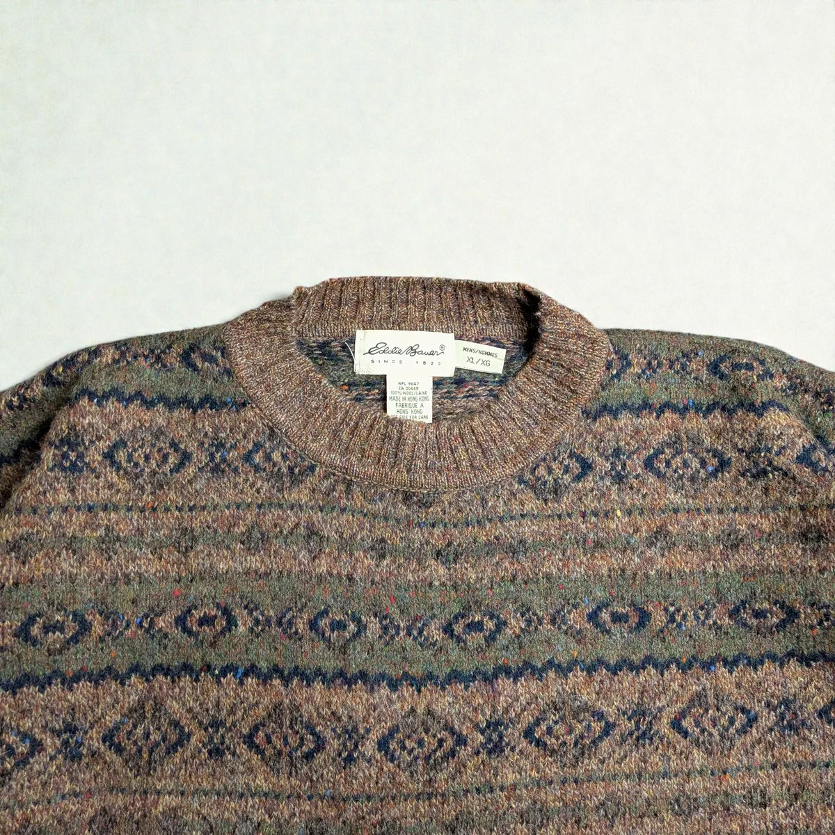 Maglione Eddie Bauer vintage lana tweed con neps - XL/2XL