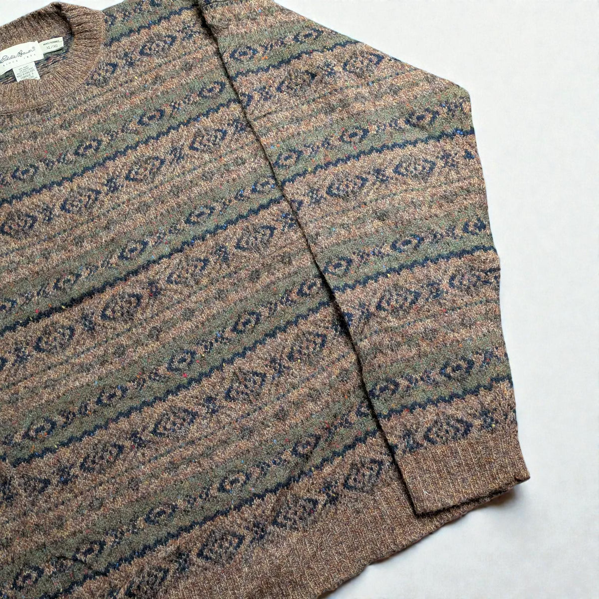 Maglione Eddie Bauer vintage lana tweed con neps - XL/2XL