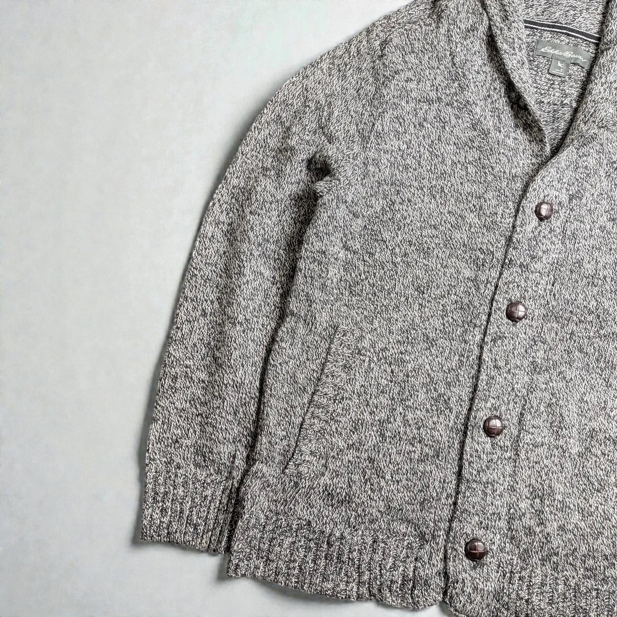 Cardigan vintage Eddie Bauer con collo sciallato - S