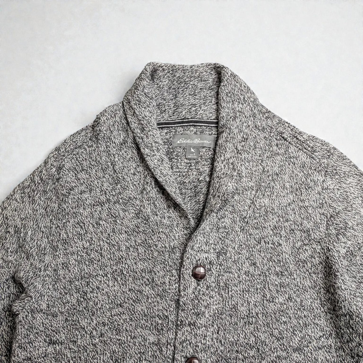 Cardigan vintage Eddie Bauer con collo sciallato - S