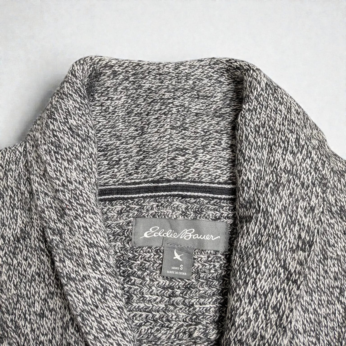 Cardigan vintage Eddie Bauer con collo sciallato - S