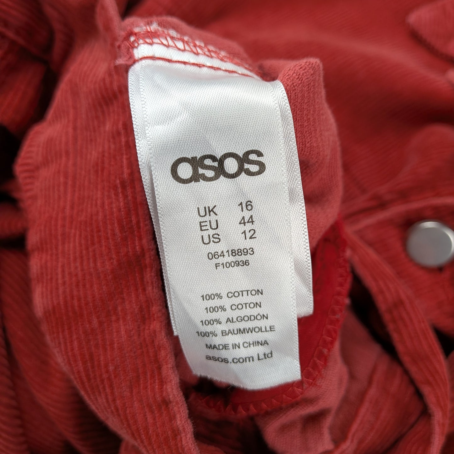 Giacca in velluto a coste Asos denim 90s Y2K - L/XL