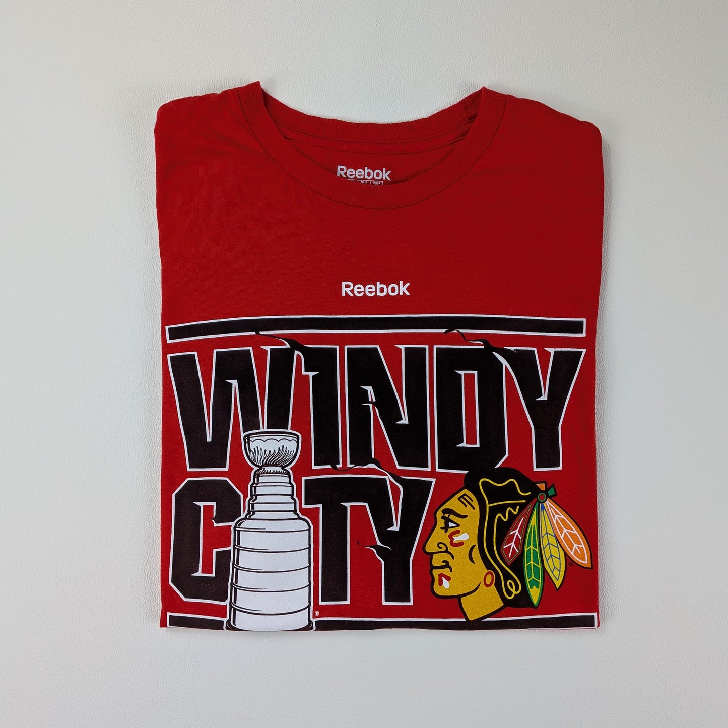 T-shirt Reebok ufficiale NHL Chicago Blackhawks Stanley Cup - M