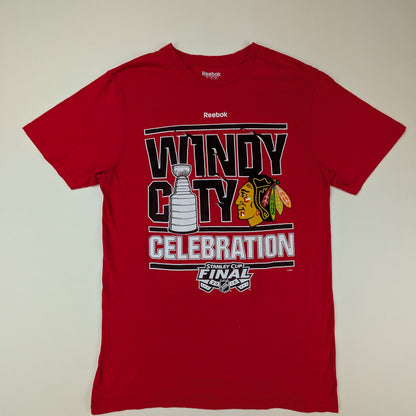 T-shirt Reebok ufficiale NHL Chicago Blackhawks Stanley Cup - M