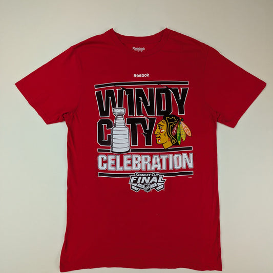 T-shirt Reebok ufficiale NHL Chicago Blackhawks Stanley Cup - M