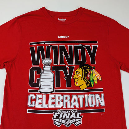 T-shirt Reebok ufficiale NHL Chicago Blackhawks Stanley Cup - M